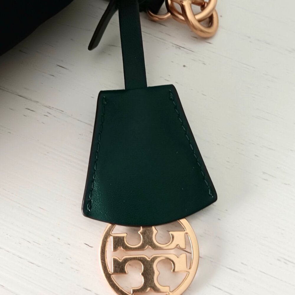 Tory Burch Black Crossbody with Gold Hardware and Green Tag - Picture 15 of 15